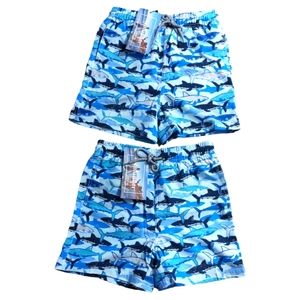 2 Acofunder Printed Sharks Boys Swim Shorts